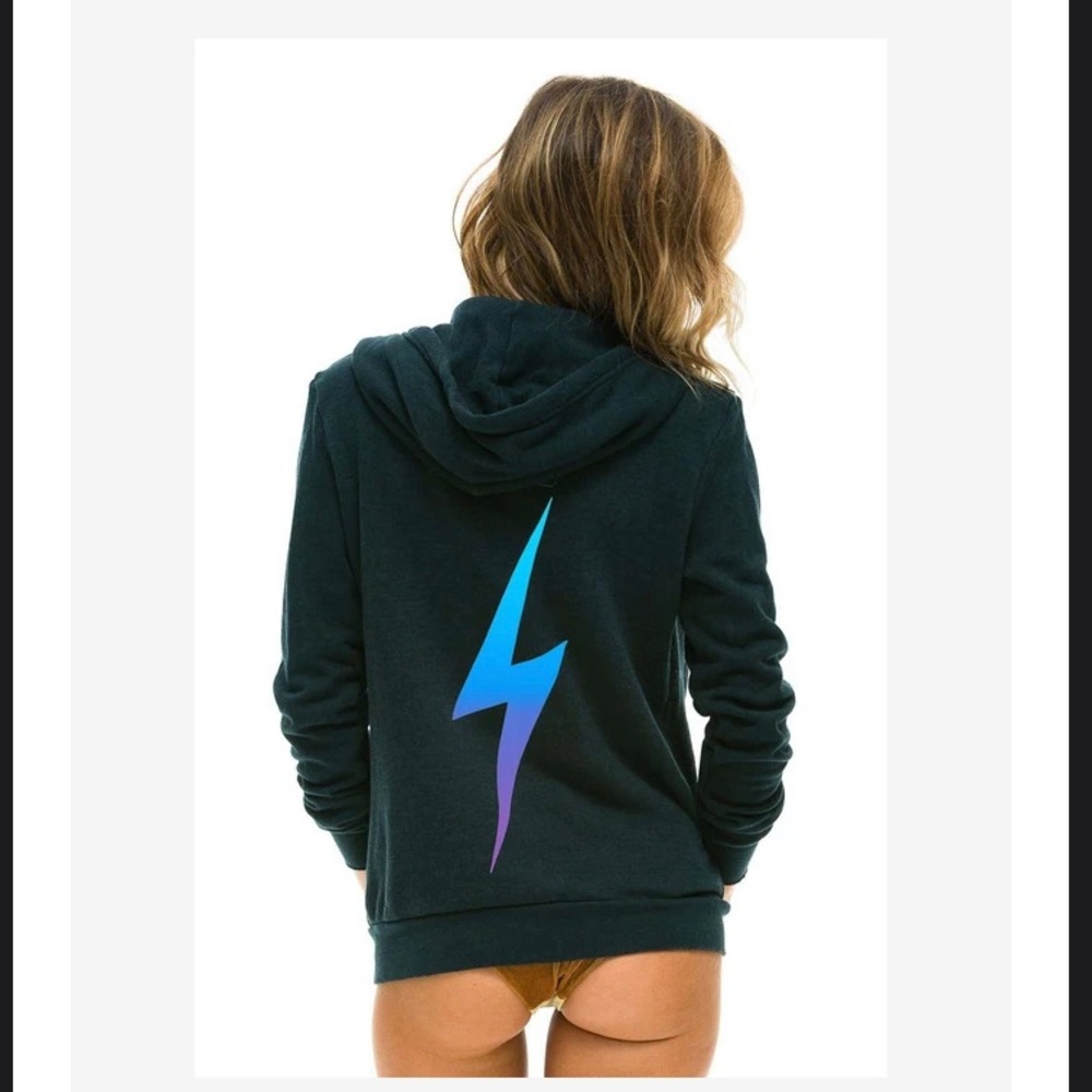 ❌SOLD❌ 
NWT Aviator Nation Unisex BOLT FADE HOODIE - CHARCOAL // TEAL size XXL